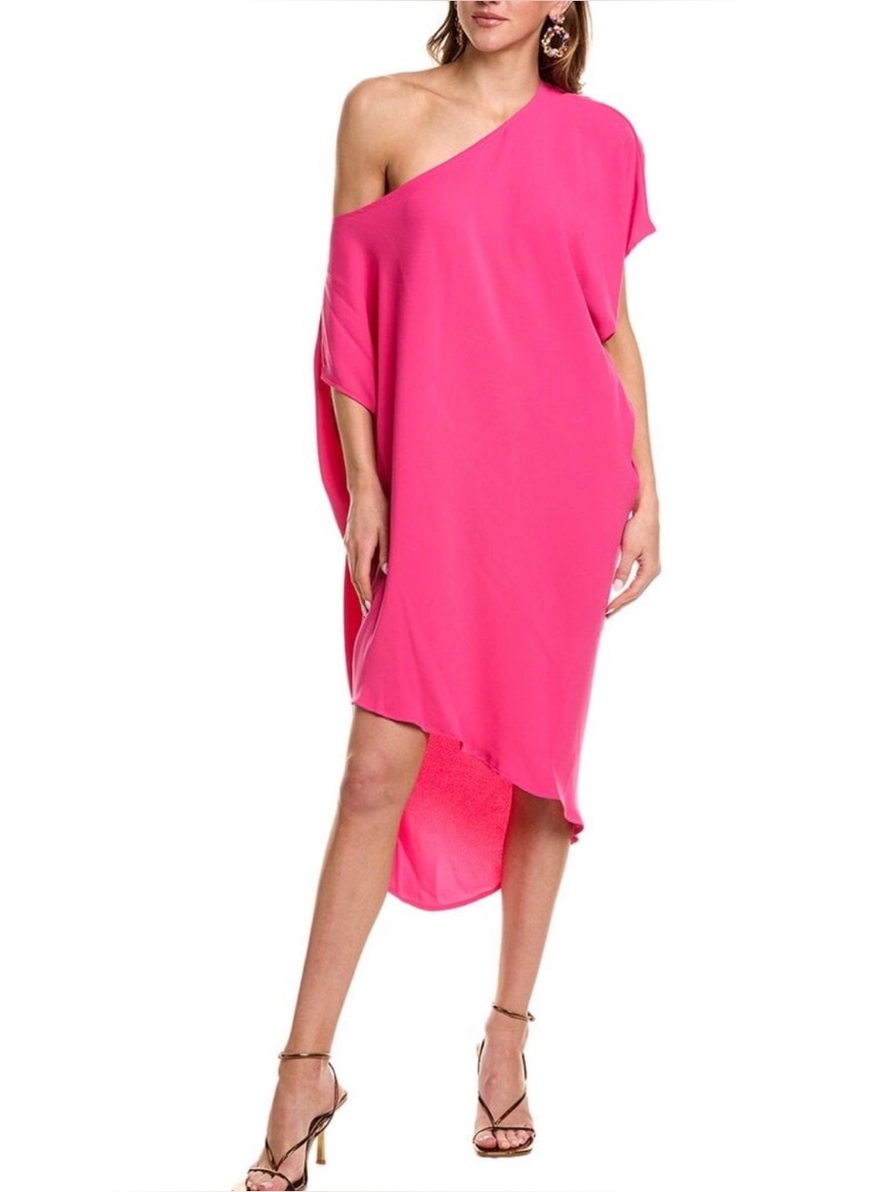 Trina Turk One-Shoulder Hot Pink Women's Dress